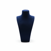 Ensemble d'accessoires de présentation de bijoux en velours bleu foncé haut de gamme, présentoirs et plateaux de luxe pour la vente et l'exposition de bijoux fins
