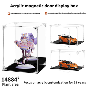 Rõ ràng <span class=keywords><strong>Acrylic</strong></span> hiển thị trường hợp trước-mở cửa từ khóa chống bụi bảo vệ Showcase hộp con số đồ chơi - Product Image 3