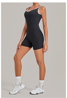 Combinaison de yoga personnalisée avec logo pour femme, sans manches, très extensible, une pièce, pour l'entraînement, effet push-up, vêtements de sport, anti-transpiration