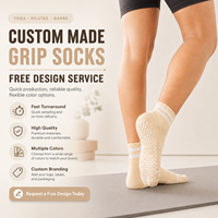 Chaussettes de Pilates personnalisées antidérapantes pour le fitness, chaussettes de yoga antidérapantes pour femmes, chaussettes de yoga en coton tricoté avec logo