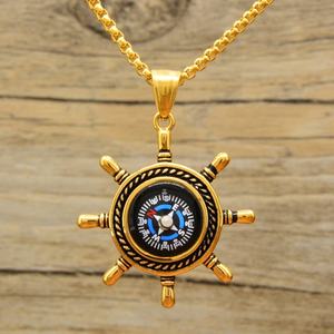 Collar de Cadena de Acero Inoxidable Vintage para Hombre, Colgante de Brújula Posicionable de Moda 2024 de Alta Calidad, Joyería Hip-Hop para Hombre - Product Image 6