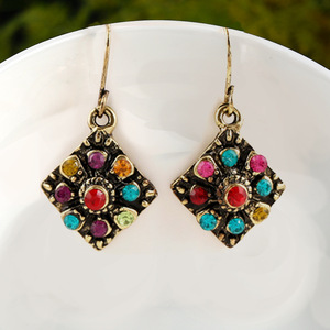 LX6008 Pendientes de gota vintage Pendientes geométricos de moda Pendientes simples Joyería al por mayor - Product Image 2