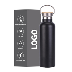 Botella de Agua Deportiva Personalizada de Acero Inoxidable con Aislamiento al Vacío de Doble Pared, 350ml/500ml/600ml/750ml, con Tapa de Bambú - Product Image 1