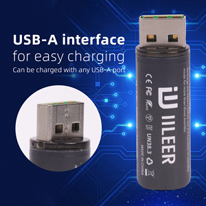 IILEER Large Capacity 1.5V 1000mAh 1500mWh 1200 Cycles Lithium Ion USB Rechargeable AA Lithium Ion Battery - Product Image 2