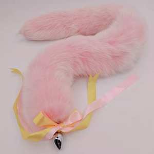 Plug anal en forme <span class=keywords><strong>de</strong></span> queue <span class=keywords><strong>de</strong></span> renard rose, poudre <span class=keywords><strong>de</strong></span> fard à joues, couleur givre blanc, grand plug anal en forme <span class=keywords><strong>de</strong></span> queue - Product Image 3