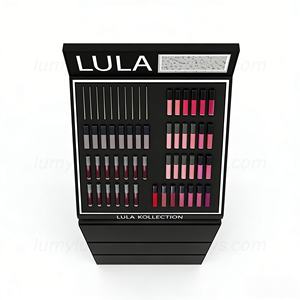 ตู้โชว์เครื่องสำอางแบบตั้งพื้นพร้อมช่องอะคริลิคและกระจกสำหรับมาสคาร่า อายไลเนอร์ ลิปกลอส เหมาะสำหรับเคาน์เตอร์ขายปลีก - Product Image 5