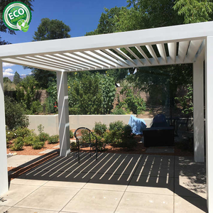 Pergola moderne en aluminium, gazebo d'extérieur en aluminium, toit de pergola motorisé à lamelles - Product Image 4