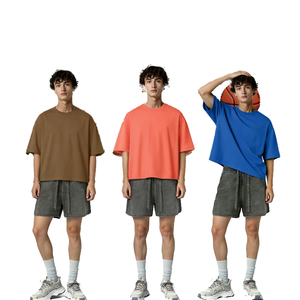 Streetwear Design Tshirt High Quality Boxy Cropped T Shirt Men's Casual Oversized 100% Cotton T-shirt Blank Custom Logo T Shirt - Product Image 5