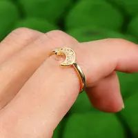 แหวนนิ้วนางเซอร์โคเนียชุบทอง18K,แหวนประดับเพชรสังเคราะห์สไตล์เรียบง่ายสไตล์ยุโรปสหรัฐอเมริกาสำหรับให้เป็นของขวัญ