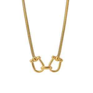 Collar con Hebilla de Herradura, Oro 18k, Acero Inoxidable, Diseño Geométrico, Joyería de Regalo, Origen Yiwu - Product Image 1
