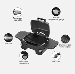 Griglia portatile <span class=keywords><strong>a</strong></span> <span class=keywords><strong>Gas</strong></span> propano liquido in acciaio inossidabile con <span class=keywords><strong>griglie</strong></span> di cottura in ghisa e tavolino rimovibile <span class=keywords><strong>per</strong></span> barbecue da campeggio all'aperto - Product Image 2