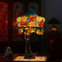 Lampe de table en verre teinté style rétro européen, lampe de bureau portrait, vente en gros sur mesure en usine
