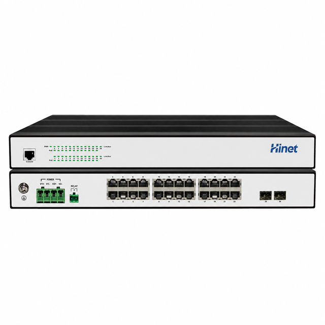 Layer 2 Rack Mounted 24 Ports Gigabit Industrial PoE Switch with 2 1G SFP Uplink Ports