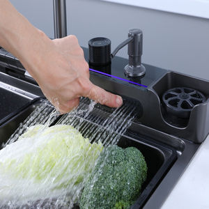 Ensemble complet d'éviers de <span class=keywords><strong>cuisine</strong></span> cascade en acier inoxydable, grand bol simple avec égouttoir à vaisselle <span class=keywords><strong>sous</strong></span> les éviers - Product Image 3