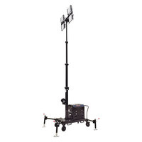 Portable 6 m Mât Télescopique 4x1000W LED Tour Lumineuse Industrielle Mobile Projecteur Générateur IP65 Construction Essence Diesel