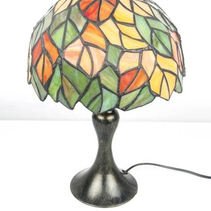 LongHuiJing Tiffany Wisteria Stained Glass Dome Shade AC LED Table Lamp Art Mosaic Retro Mediterranean Design Warm White <b>Light</b> - Product Image 5