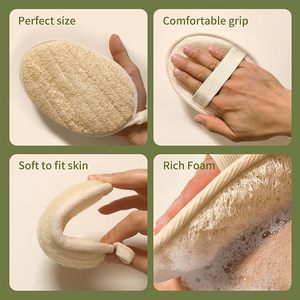 Esponja de Luffa Japonesa Natural Pura, Cepillo de Baño Ovalado Exfoliante, Toalla para Frotar la Espalda para Uso Doméstico - Product Image 2