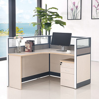 Ensemble de bureau et chaise de bureau avec écran de séparation en PVC, design moderne, bureau informatique quatre places
