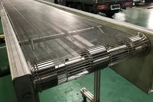 304 314 316L Stainless Steel Spiral Chain Driven Metal Wire Mesh Conveyor Belt For Can Conveyors