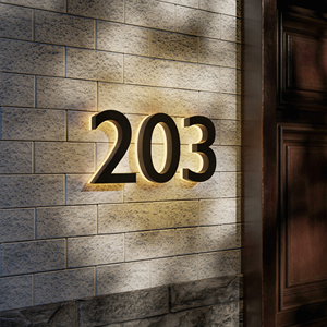 Plaques de maison personnalisées en acrylique rétroéclairées par LED, enseigne en métal 3D rétroéclairée par LED, <span class=keywords><strong>plaque</strong></span> de porte, <span class=keywords><strong>lettres</strong></span> lumineuses pour numéro de maison pour hôtel - Product Image 4