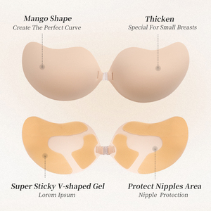 <span class=keywords><strong>Sujetador</strong></span> Adhesivo Invisible de Silicona, <span class=keywords><strong>Sujetador</strong></span> <span class=keywords><strong>sin</strong></span> <span class=keywords><strong>Tirantes</strong></span>, <span class=keywords><strong>sin</strong></span> Espalda, Reutilizable, Transpirable y de Gran Sujeción para Mujer - Product Image 2