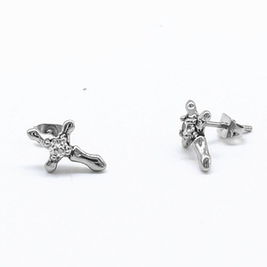 yunnique Silver Cross <b>Stud</b> <b>Earrings</b> With Diamond Inlay Claw Setting For Men And Women Fashion Jewelry - Product Image 5