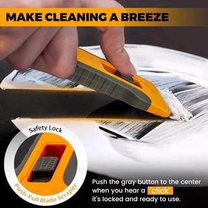 Glue Remover with Spare Blade Storage Box Plastic Razor Blade Glass Plastic Cleaning Scraper Tool for Sticker Removal - Product Image 5