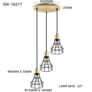Lampada a Sospensione Nordica Minimalista per Tavolo da Pranzo, Lampadario per Sala da Pranzo in Legno Stile Nordico - Product Image 3