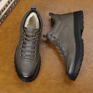 Botas de Invierno para Hombre, de Piel de Vacuno de Primera Capa, Impermeables, Antideslizantes, Forradas con Lana y Forro Polar, Cálidas, Calzado Casual, Botas Gruesas - Product Image 2