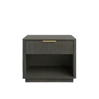 Table de chevet moderne en bois de chêne à 1 tiroir, finition miroir, large, pour la maison et l'hôtel, style nordique, design pliable pour le salon