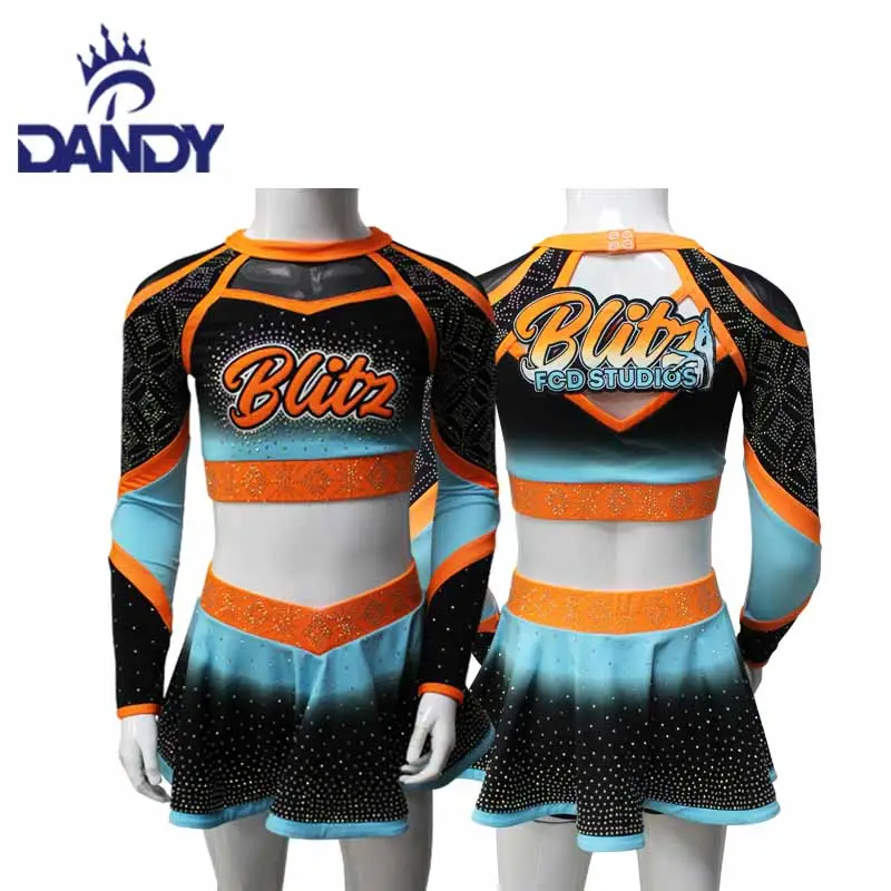 Girl custom uniform for cheerleading with high quality sublimation competition cheerleading uniform