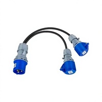 Connecteur industriel en laiton à 3 broches, adaptateur CEE, prise mâle-femelle 32A, coupleur double 16A, câble 2,5 mm, 220V-250V, IP44, IEC60309