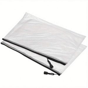 Bolsa de malla transparente con cremallera, bolsa de plástico para archivos, bolsa de archivos reutilizable, bolsa de almacenamiento doméstica de gran capacidad, carpeta de PVC - Product Image 3