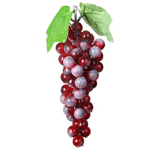 Wholesale Plastic Aritificial Fruit String Decoration Simulation Grape Frost Raisin <b>Leaf</b> Rattan for Home and Christmas Occasions - Product Image 5