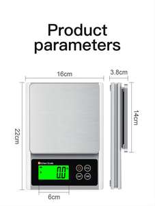 Balance électronique <span class=keywords><strong>de</strong></span> <span class=keywords><strong>cuisine</strong></span> numérique étanche 10kg affichage LCD ABS <span class=keywords><strong>batterie</strong></span> certifiée ROHS pour la mesure du poids des aliments - Product Image 4