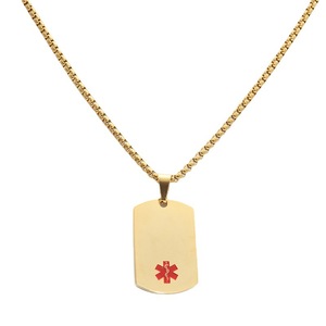 yunnique Stainless Steel Medical Sign Pendant Necklace For Men Geometric Design Titanium Steel First Aid Charm 280651 - Product Image 3