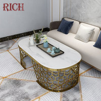 Table basse ovale en marbre, support en acier inoxydable, design moderne, table de thé blanc, meuble de salon, nouveau modèle, livraison gratuite