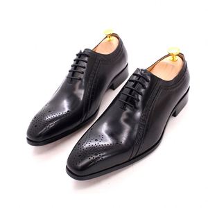 Zapatos Oxford de Cordones para Hombre, Cuero Genuino, Casuales, de Vestir, para Boda, Fiesta, Oficina, Zapatos de Moda - Product Image 1