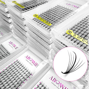 Наращивание ресниц Abonnie: готовые пучки с тонким основанием, 3D, 5D, 7D, 9D, с широким кончиком, 0.07, длинный стебель - Product Image 5