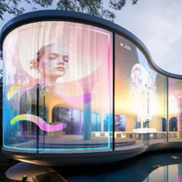 Écran LED transparent intérieur/extérieur P3.9-7.8, panneau d'affichage LED, film LED transparent pour la publicité sur les vitres
