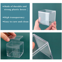 Boîtes en acrylique transparentes, petites boîtes carrées en plastique pour bijoux, mini contenants cubiques avec couvercles pour bonbons, bijoux, emballage alimentaire