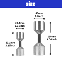 4PCS Universel en acier inoxydable 1-1/8 Inch Two Hole Pins Flange Alignment Pin Kit Firm Flange Arrangement Pin