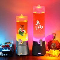 Ember Es Berlampu LED Warna-warni, Bak Minuman Bercahaya untuk Pesta Bar, Pernikahan, Pajangan Koktail, Grosir