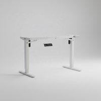 Bureau électrique réglable en hauteur, finition blanc mat, design élégant, bureau double extensible, montage facile, pour bureau et bâtiment