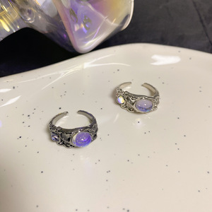 Anillos <span class=keywords><strong>de</strong></span> <span class=keywords><strong>Piedra</strong></span> Lunar <span class=keywords><strong>de</strong></span> Diseño Moderno <span class=keywords><strong>para</strong></span> Mujeres y Niñas, Anillo Ajustable <span class=keywords><strong>de</strong></span> Apertura Irregular Simple, Regalo <span class=keywords><strong>de</strong></span> San Valentín, Joyería - Product Image 4
