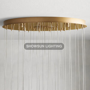 モダンラグジュアリーラウンド天然アラバスター石シャンデリア天井ペンダントライトリビングルーム用 - Product Image 4