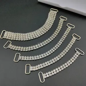 F159 Wholesale Rhinestone Diamond Appliques For Bikini Swimwear Connectors Glitter Crystal Sewing Cup Chain Trimming