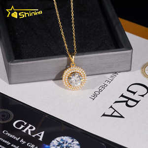 Collana di ciondoli di alta gioielleria GRA certificata 925 <span class=keywords><strong>argento</strong></span> Pass diamante Tester <span class=keywords><strong>D</strong></span> VVS Moissanite collana pendente donne feste regali - Product Image 5