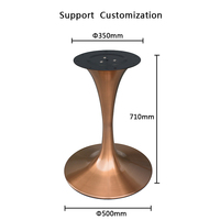 Conception spéciale de base de table en forme de tulipe avec or rose brossé pour table basse table de chevet