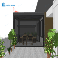Pergola Bioclimatique Motorisée Moderne en Aluminium avec Lames Orientables, Imperméable, pour Oase de Détente en Jardin, Abri d'Été Rétractable